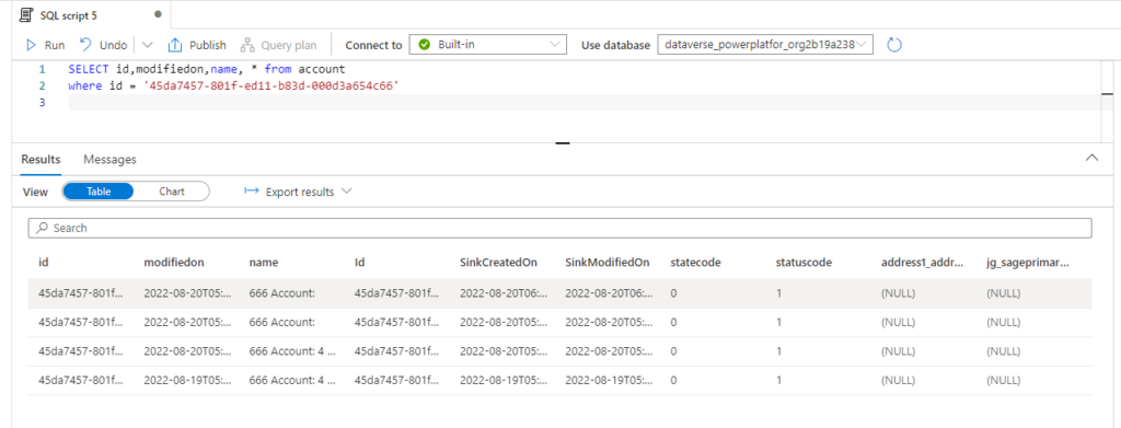 Query Synapse for Dataverse records
