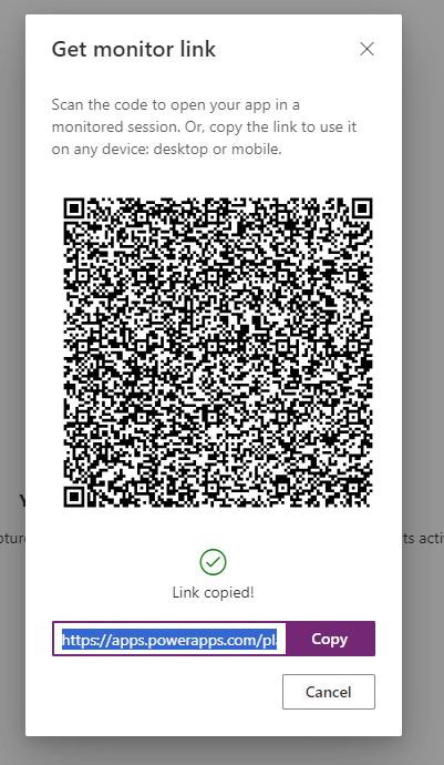 QR Code - Power Apps Monitor