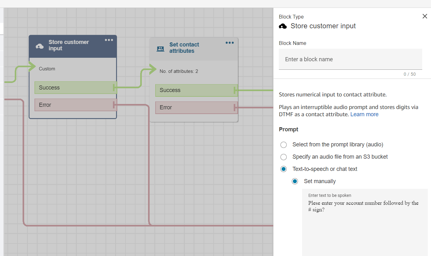 Amazon Connect - Flow Block - Input