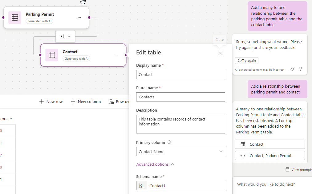 custom contact table